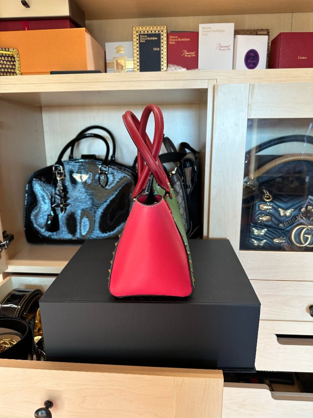 Valentino Color blocked Leather Rockstud Tote - Picture 5 of 8